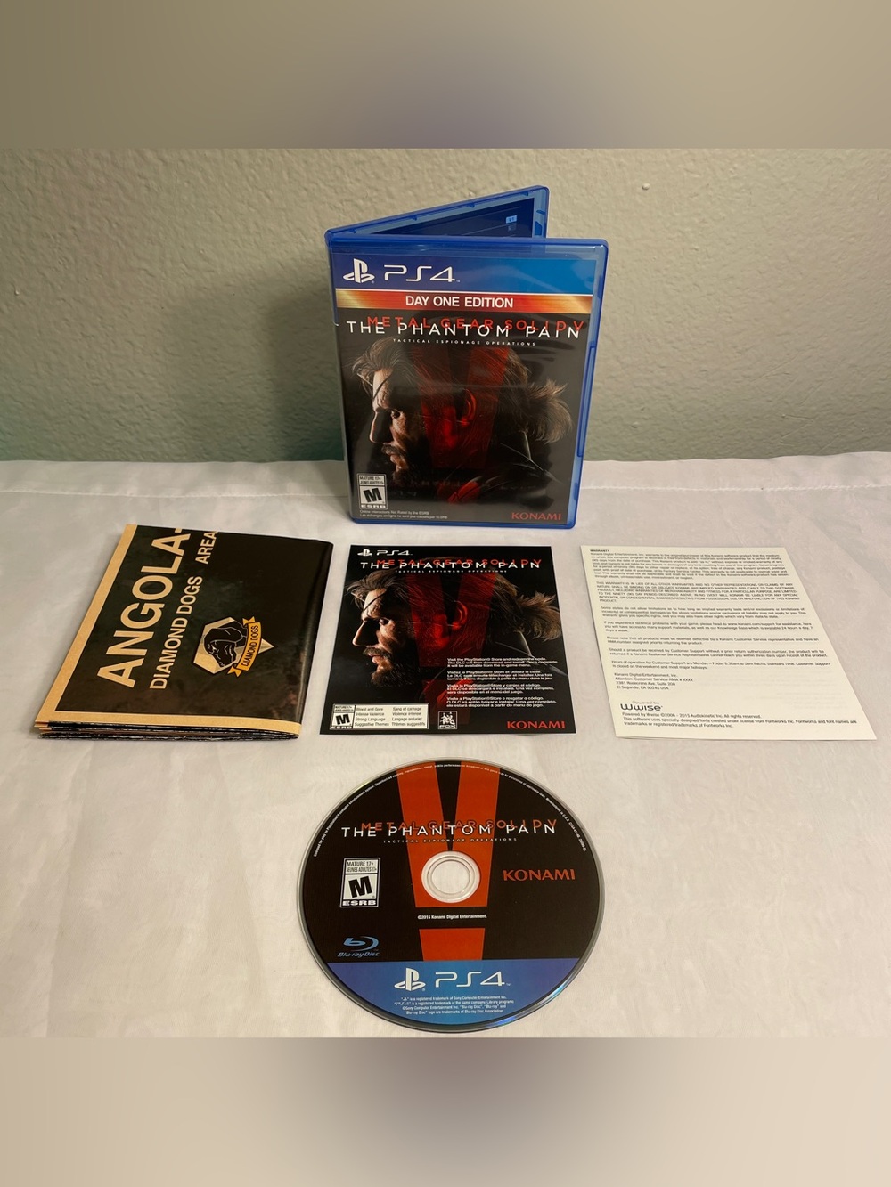 Metal Gear Solid 5 V: The Phantom Pain (Sony PlayStation 4, 2015) Tested & Works